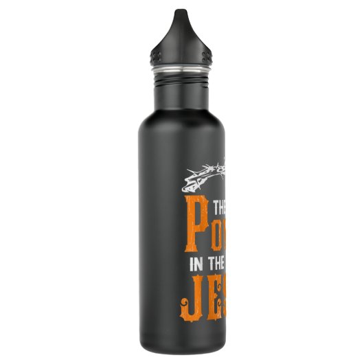 Es gibt Power im Namen Jesu T - Shirt Edelstahlflasche (Links)