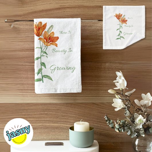 Es gibt Schönheit im Wachsen weicher Blüte Badhandtuch Set