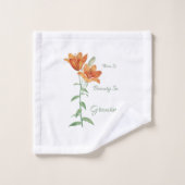 Es gibt Schönheit im Wachsen weicher Blüte Badhandtuch Set (Waschlappen)