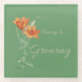 Es gibt Schönheit in der wachsenden Tigerlilie Glasuntersetzer (Vorderseite)