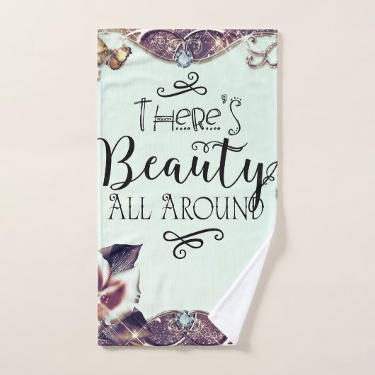 Es gibt Schönheit rund um Schmetterlinge und Rose Badhandtuch Set (Handtuch)