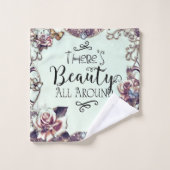 Es gibt Schönheit rund um Schmetterlinge und Rose Badhandtuch Set (Waschlappen)