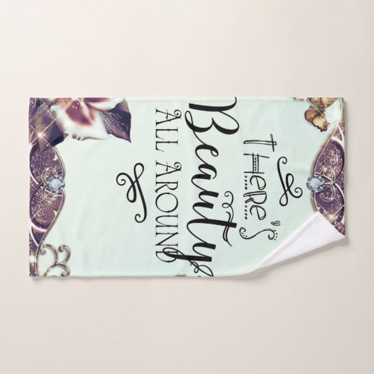 Es gibt Schönheit rund um Schmetterlinge und Rose Badhandtuch Set (Handtuch)