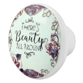 Es gibt Schönheit rund um Schmetterlinge und Rose Keramikknauf (Rechts)