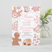 Es gibt so süße Weihnachtskekse zum Geburtstag Einladung (Stehend Vorderseite)