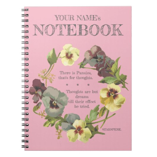 "Es gibt Stiefmütterchen, das ist für..." Personal Notizblock (Vorderseite)