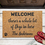 Es gibt viele Hunde Willkommen Funny Dog Fußmatte<br><div class="desc">Herzlich willkommen bei dieser lustigen Tür! "Hier sind viele Hunde". . Willkommen Doormat - Dog Paw Print Floor Mat. Rustikales natürliches Imitat mit schwarzem und schwarzem Design und Pfotendrucken. COPYRIGHT © 2022 Judy Burrows,  Black Dog Art - Alle Rechte vorbehalten. Es gibt viele Hunde Willkommen Funny Doormat</div>