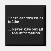 Es gibt zwei Regeln im lebenslustigen Sprichwort Magnet (Vorne)