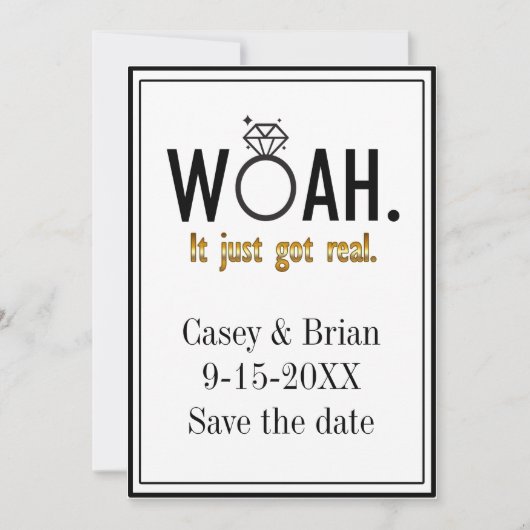 Es Got nur echte,  Verlobung Einladung (Vorderseite)