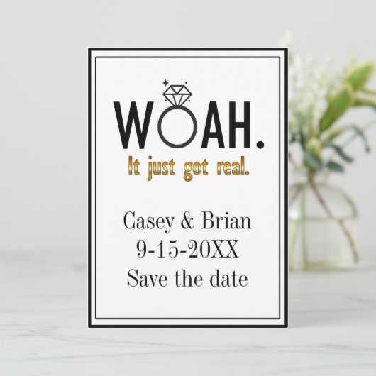 Es Got nur echte,  Verlobung Einladung (Stehend Vorderseite)