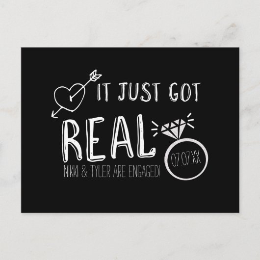 ES GOT NUR WIRKLICH Save the Date Verlobung Postka Ankündigungspostkarte (Vorderseite)