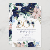 Es handelt sich um eine Baby-Dusche mit blauen und Einladung (Vorne/Hinten)