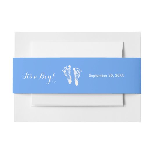 Es handelt sich um einen Boy Niedlich Blue Newborn Einladungsbanderole (Vorderseite Beispiel)