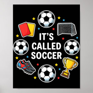 Es heißt Fußball Lustiger Sticker-Stil Footll Dete Poster