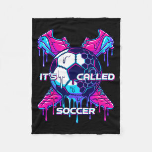 Es heißt Fußball Schmelz-Tropfen-Glitch-Art Lustig Fleecedecke