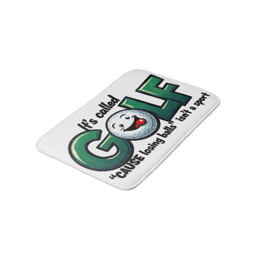 Es heißt Golf Funny Bad Dekor Badematte (Schrägansicht)