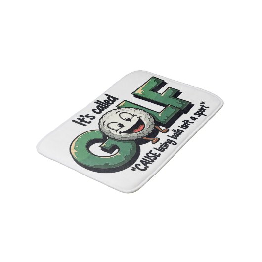 Es heißt Golf Funny Bad Dekor Badematte (Schrägansicht)