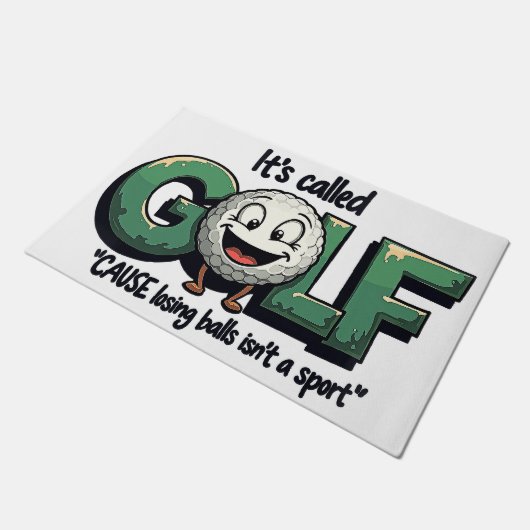 Es heißt Golf Funny Fußmatte (Schrägansicht)