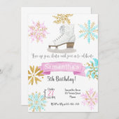 Es hisst Skating Birthday Invitation Einladung (Vorne/Hinten)