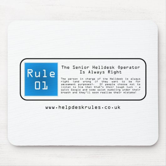 ES Informationsstellen-Regeln Mousepad (Vorne)