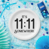Es ist 11:11 Irgendwo Zahlenmanifestingnummer Pappteller (Party)