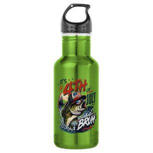 Es ist 4. Juli Bass Brute Fischen Edelstahlflasche