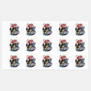 Es ist 4. Juli Bass Brute Fischen Etiketten