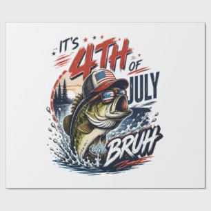 Es ist 4. Juli Bass Brute Fischen Geschenkpapier