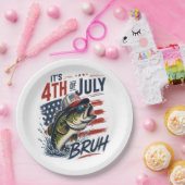 Es ist 4. Juli Bass Brute Fischen Pappteller (Party)