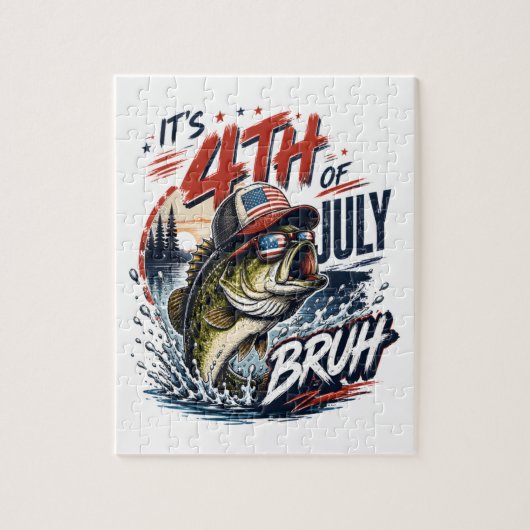 Es ist 4. Juli Bass Brute Fischen Puzzle (Vertikal)