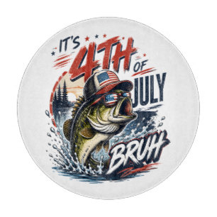 Es ist 4. Juli Bass Brute Fischen Schneidebrett