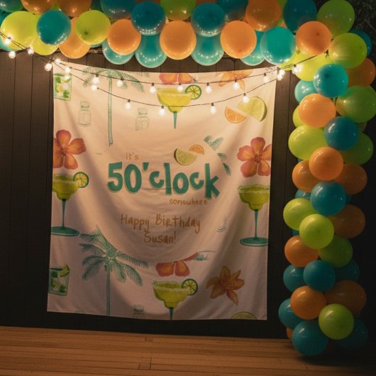 Es ist 50 Uhr Irgendwo Party Thema Wandteppich