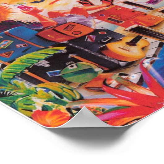 es ist 5 Uhr irgendwo jimmy büffetpapagei Poster (Ecke)