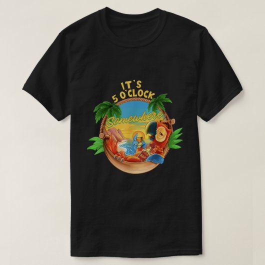 Es ist 5 Uhr irgendwo Papagei trinken Sommer V T-Shirt (Design vorne)