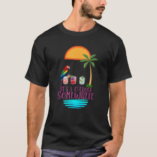 Es ist 5 Uhr Irgendwo Parrot Cocktail Lover Hel T-Shirt