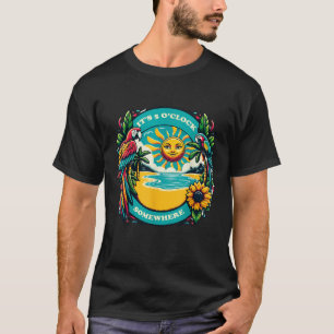 Es ist 5 Uhr Irgendwo Parrot Summer Beach T-Shirt