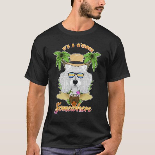 Es ist 5 Uhr irgendwo trinken Poodle T-Shirt (Vorderseite)