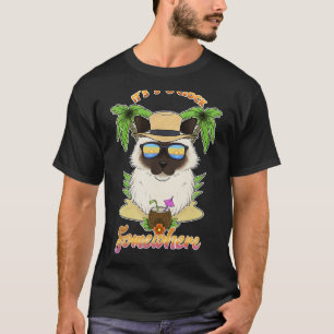 Es ist 5 Uhr irgendwo trinkende Birma-Katze T-Shirt