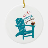 Es ist 5 Uhr Keramik Ornament (Vorne)