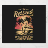 Es ist 5 Uhr Überall bin ich müde Sommer Bierflaschenetikett (Einzelnes Label)