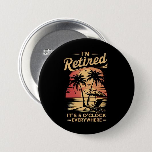 Es ist 5 Uhr Überall bin ich müde Sommer Button (Vorne & Hinten)