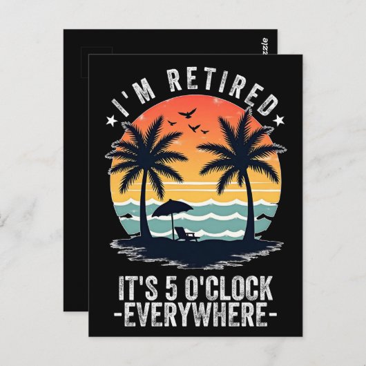 Es ist 5 Uhr Überall, wo ich wieder müde Sommer Re Postkarte (Vorne/Hinten)