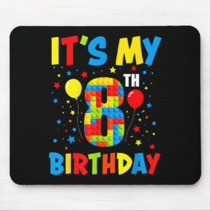 Es ist 8. Geburtstag 8 Jahre alte Bausteine Kinder Mousepad
