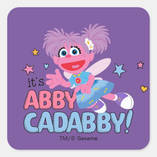 Es ist Abby Cadabby! Quadratischer Aufkleber (Vorderseite)