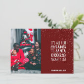 Es ist All Fun & Games Naughty List Weihnachts-Fot Einladung (Stehend Vorderseite)