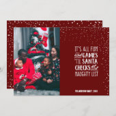 Es ist All Fun & Games Naughty List Weihnachts-Fot Einladung (Vorne/Hinten)