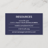 Es ist alles ein Betrug - Visitenkarte (Rückseite)