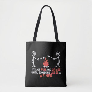 Es ist alles Spaß und Spiel, bis jemand ein Würstc Tasche