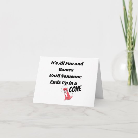 Es ist alles Spaß und Spiele bis jemand .. Kon Dankeskarte (Vorderseite)