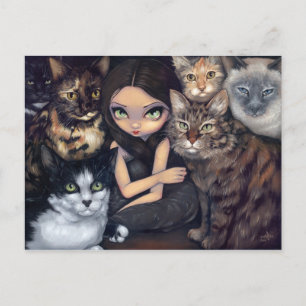"Es ist alles über die Katzen" Postkarte